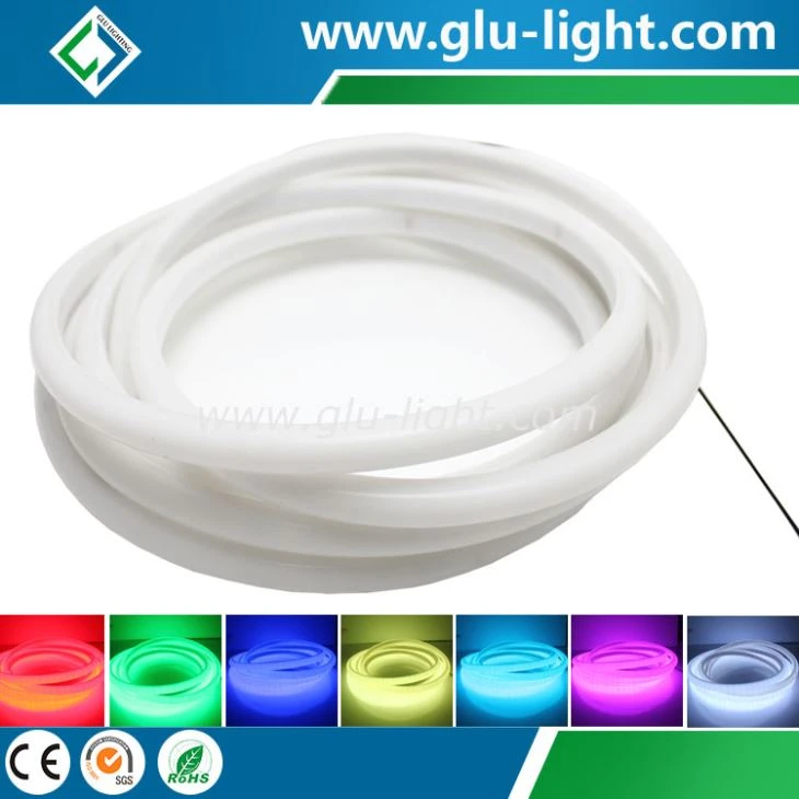 Yuqori yorqin dot Bepul IP67 Silikon UV bardoshli 12v / 24v rgb Neon Light 120Lled / M
